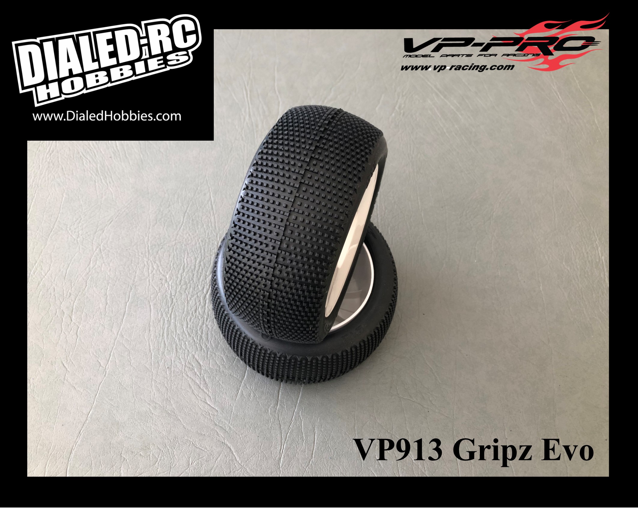 VP-Pro Gripz Evo 1/8 Buggy Tires Pre-Mounted Dish Wheels Proline Hole Shot P1